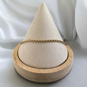 Wheat Gold Plated Stainless Steel 9 inch long and 4mm in width bracelet - Gold